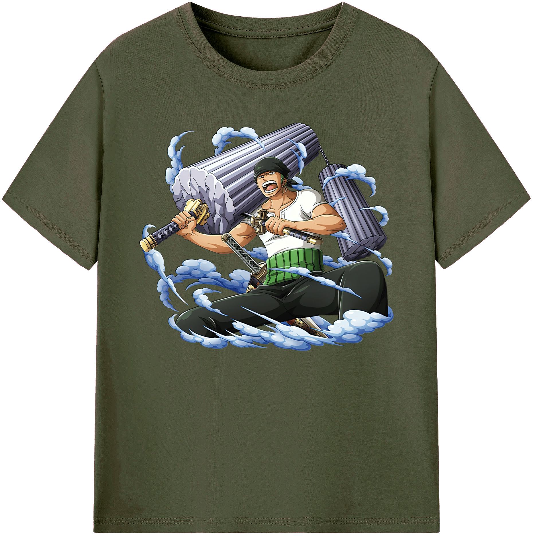 ワンピース ロロノア・ゾロ ONE PIECE Roronoa Zoro 綿100％ メンズ半袖Tシャツ｜肌触りやわらか＆通気性